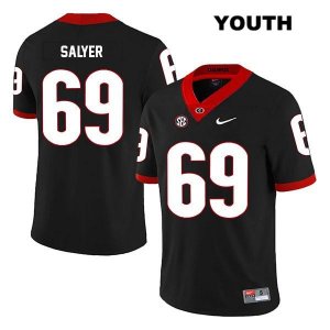 Youth Georgia Bulldogs NCAA #69 Jamaree Salyer Nike Stitched Black Legend Authentic College Football Jersey WDI0254PT